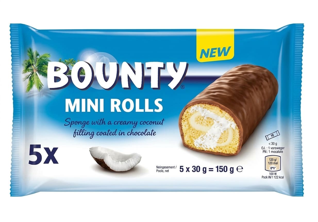 Бісквітні міні-рулетики Bounty Mini Rolls 5шт, 150г